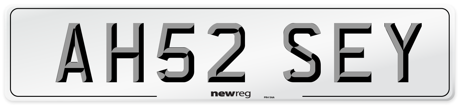 AH52 SEY Number Plate from New Reg